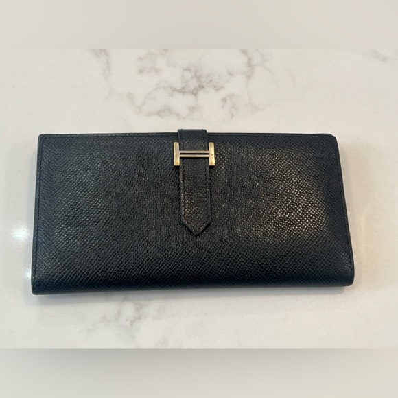 HERMES Bearn Folding wallet Black - Picture 1 of 3